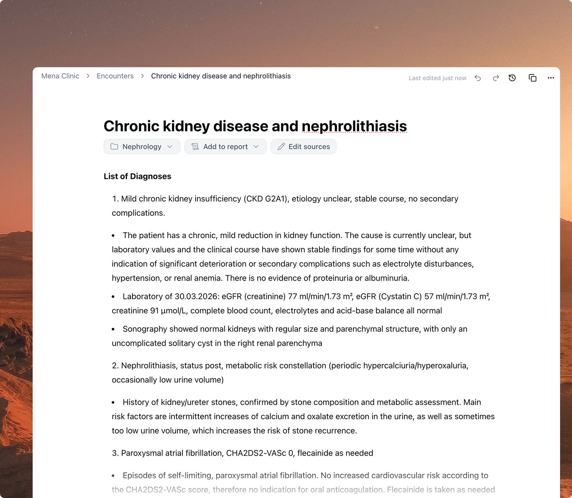 AI-generated nephrology documentation in Mena